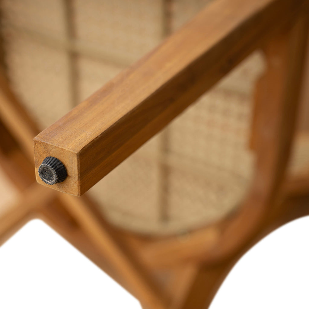Netro Acacia Wood Dining Chair with Light Brown Wicker