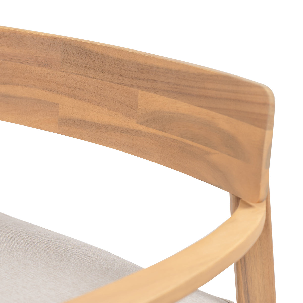 Mallorca Acacia Wood Club Chair with Seat Cushion - Outdoor