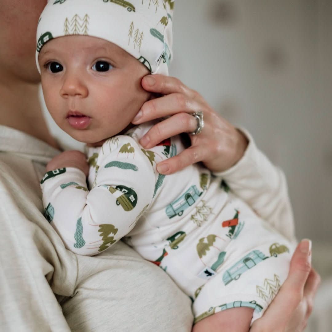 Baby Long-Sleeve Bamboo Bodysuit | Berry Stripe