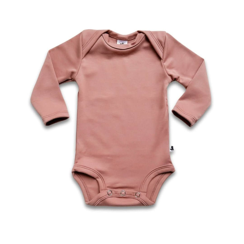 Baby Long-Sleeve Bamboo Bodysuit | Terracotta