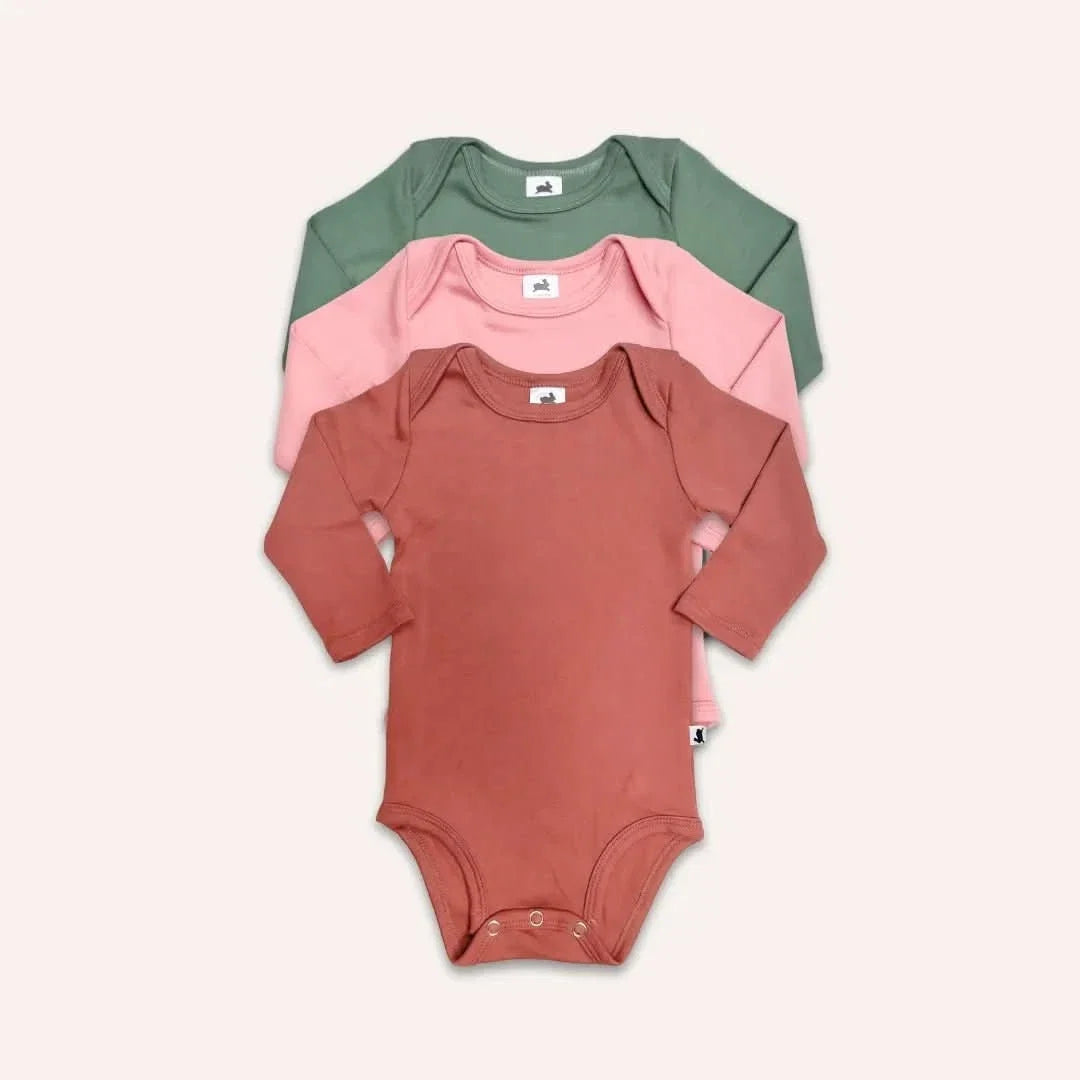 Baby Long-Sleeve Bamboo Bodysuit | Burnt Brick