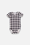 Baby Short Sleeve Bamboo Bodysuit | Bison Plaid