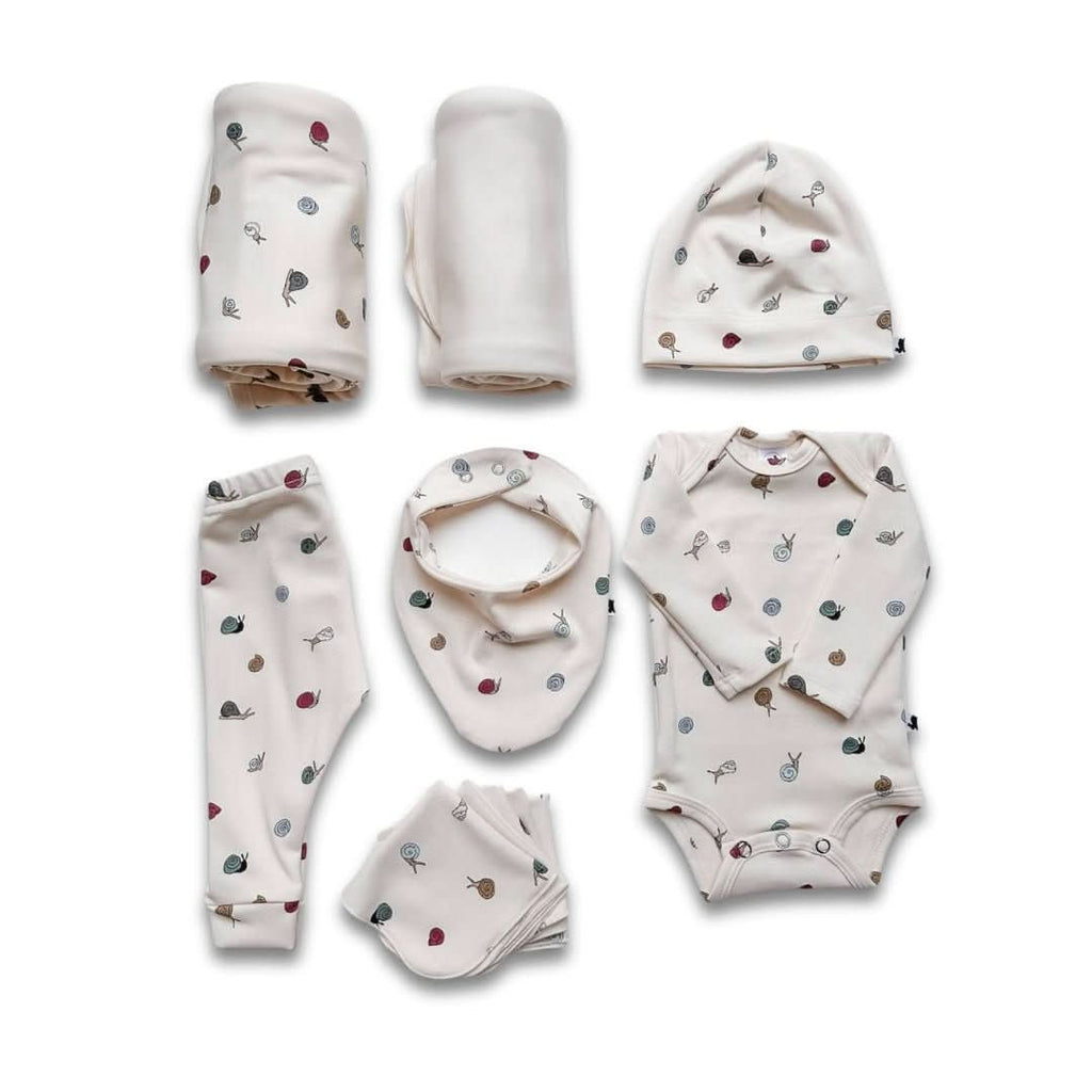 Bamboo Baby Capsule Gift Box | Ditsy Snails & Cream