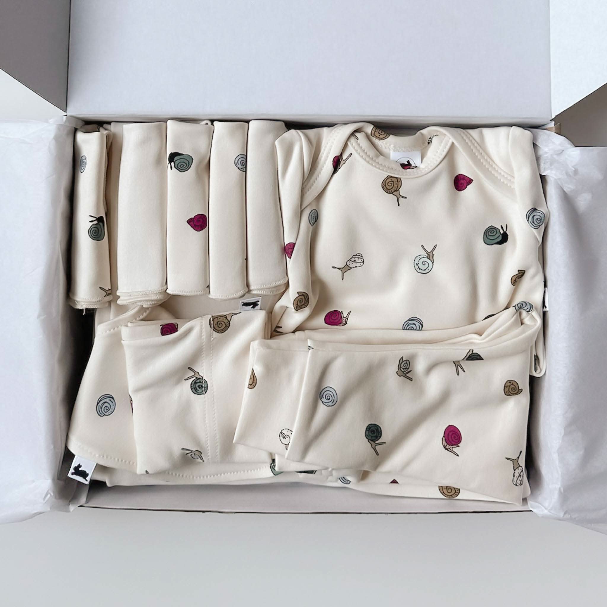 Bamboo Baby Capsule Gift Box | Ditsy Snails & Cream