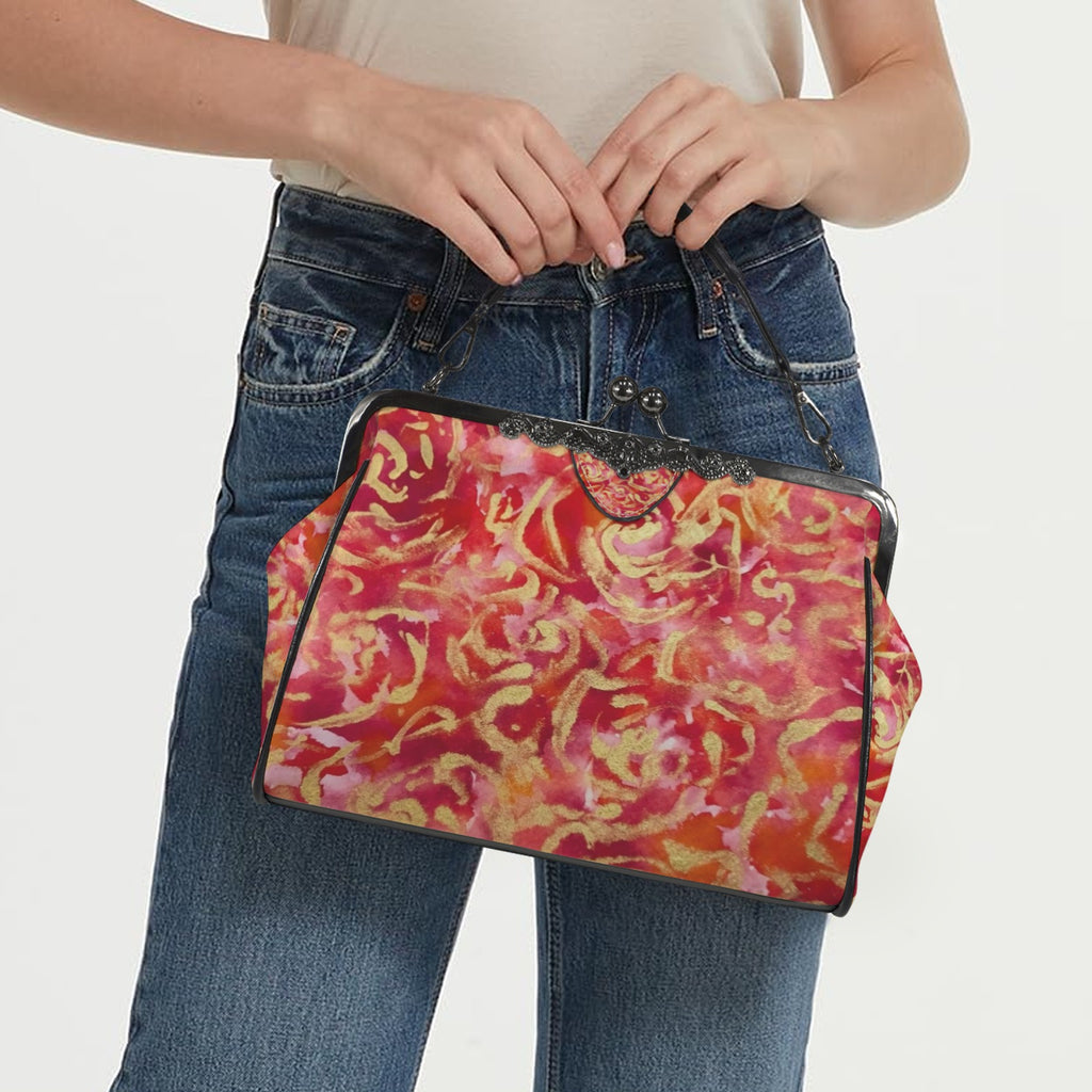 Red Roses Kisslock Crossbody Bag — Back Alley Exclusive