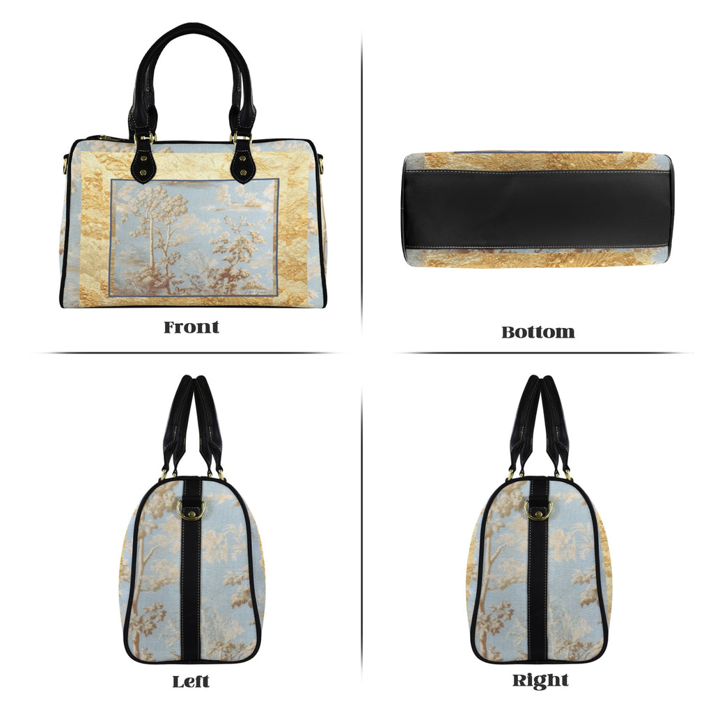 Blue Toile Hunting Landscape Small Travel Tote — Back Alley Exclusive