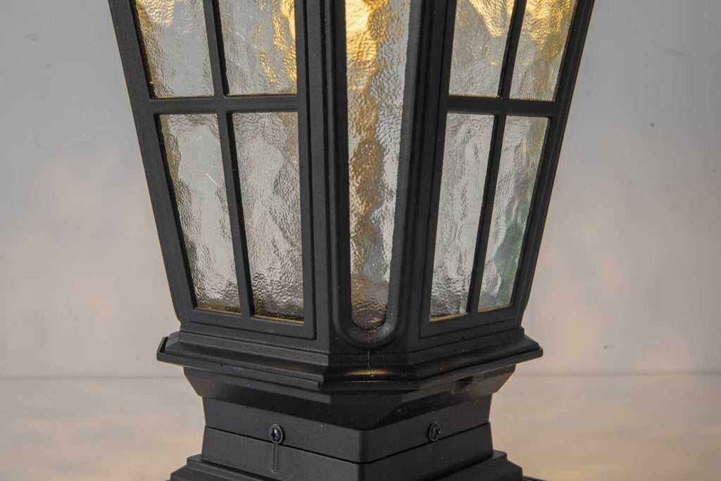Garden Post Light Black Aluminum Outdoor Column Light