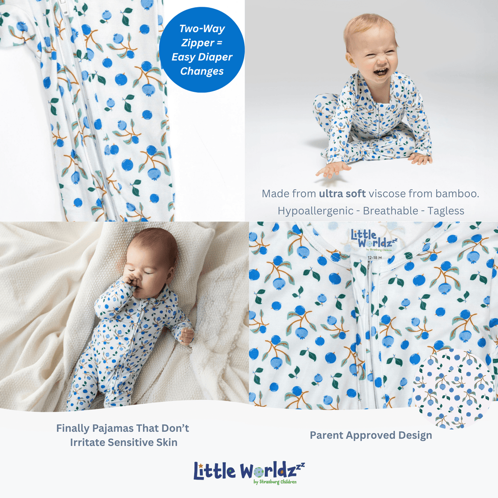 Blueberry Bamboo Zipper Footie