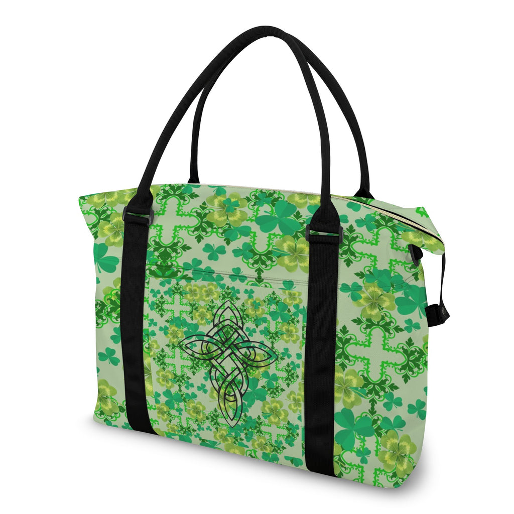 Clover & Celtic Crosses Large Travel Bag - Carry-On with Trolley Sleeve