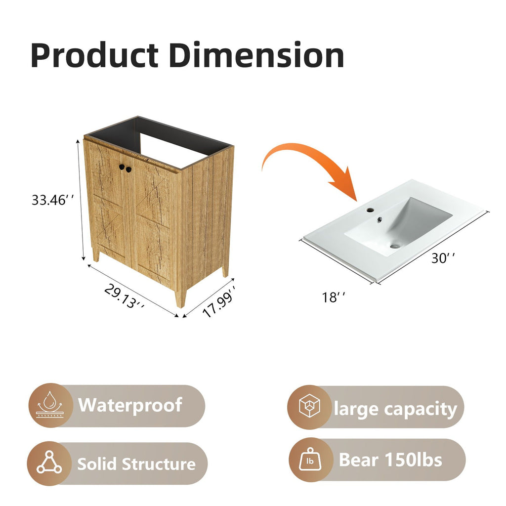 Folding Floor Cabinet With Ceramic Sink