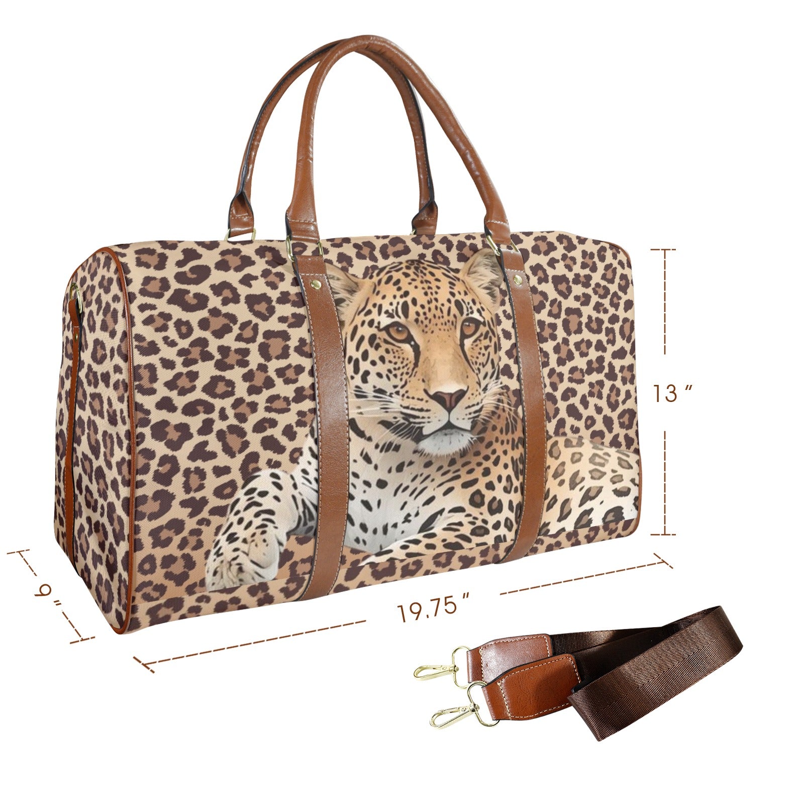 Leopard Lore -Upclose - Large Travel Bag - Exclusive Design