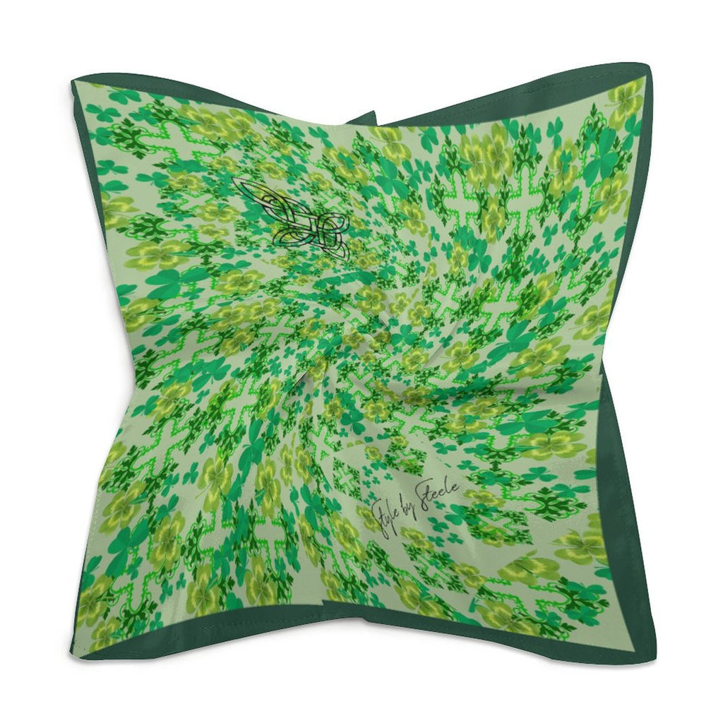 Do over Clover and Celtic Crosses Square Scarf - Exclusive to Back Alley