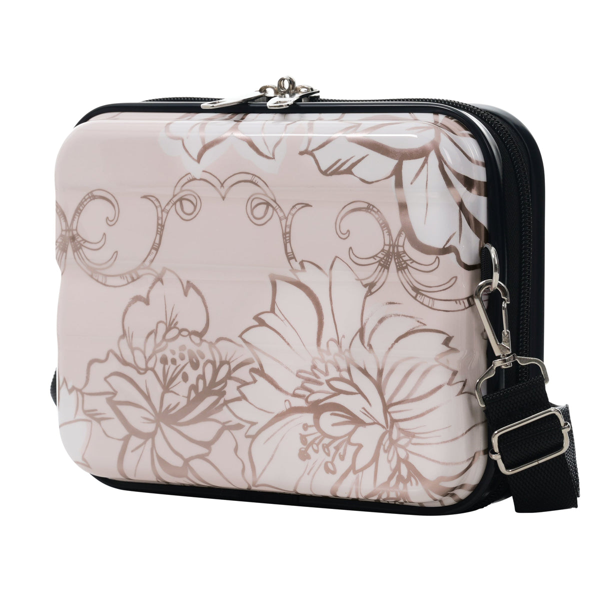 PC+ABS Hardside Luggage Set with Digital Lock - Pink Flower Print