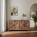 Cabinet with 4 Doors and 4 Open Shelves Freestanding Sideboard - Melamine Finish