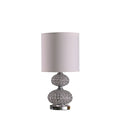 24" Chrome Filigree Cage Table Lamp with Acrylic Beads - Silver