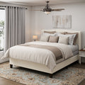 King Size Bed Frame with Upholstered Teddy Velvet Headboard