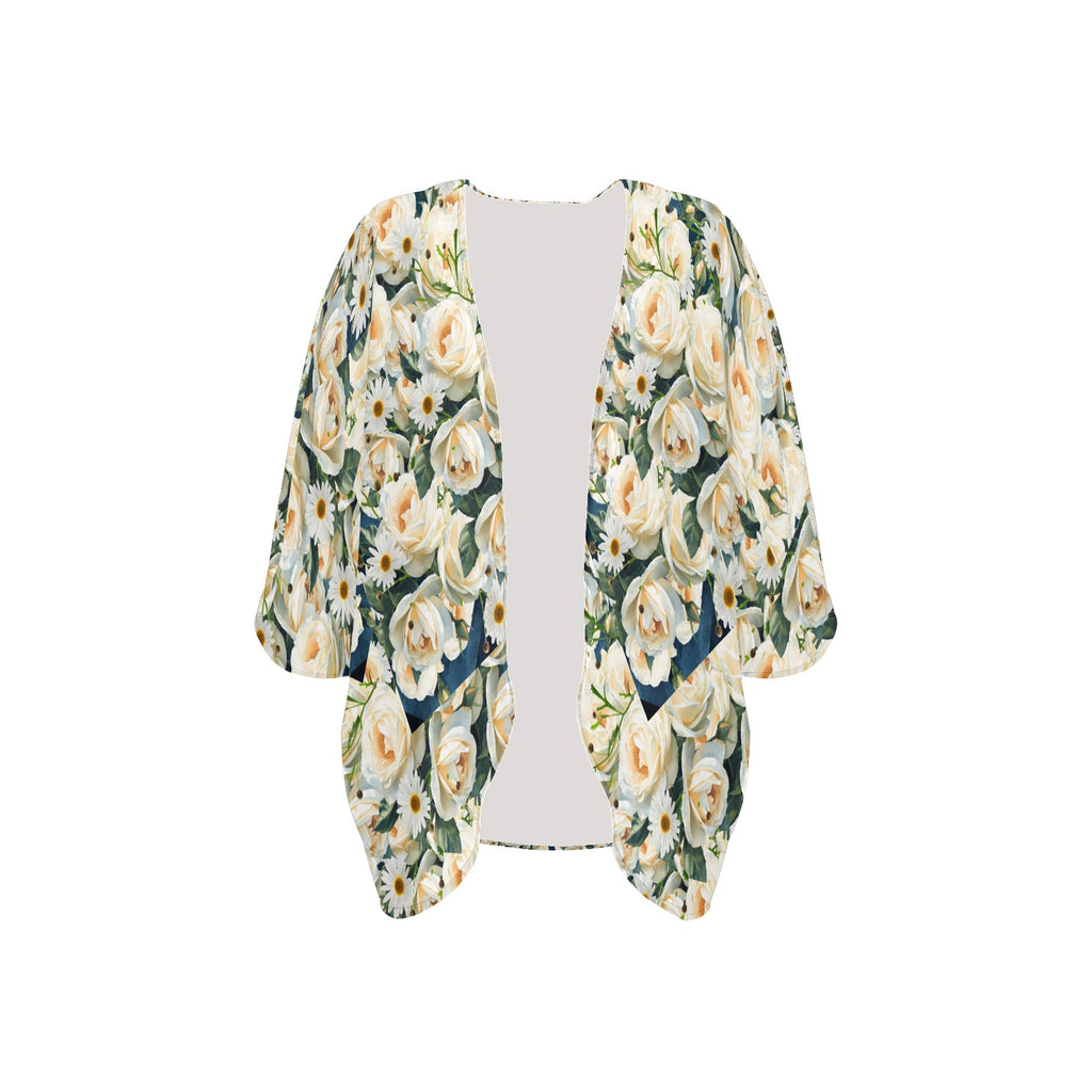 More Roses and Daisies Chiffon Kimono — Back Alley Exclusive