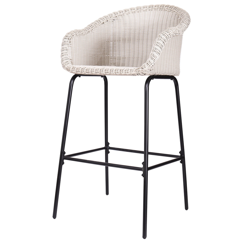 Ladd Outdoor Metal Wicker Barstool Set of 2
