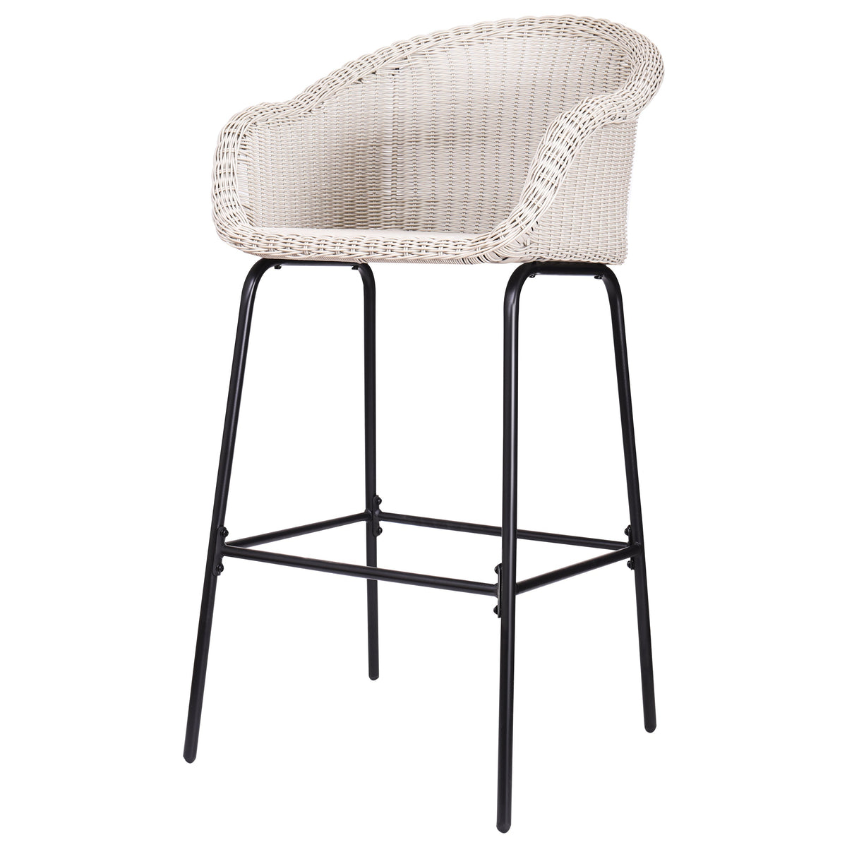 Ladd Outdoor Metal Wicker Barstool Set of 2