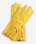 CD4814 (yellow) - Women’s Italian leather driving gloves with buckled strap