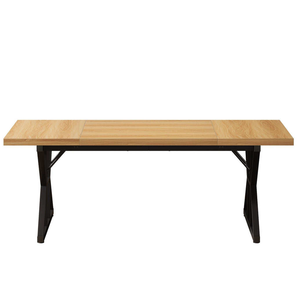 Rectangular Dining Table With X Trestle Metal Legs