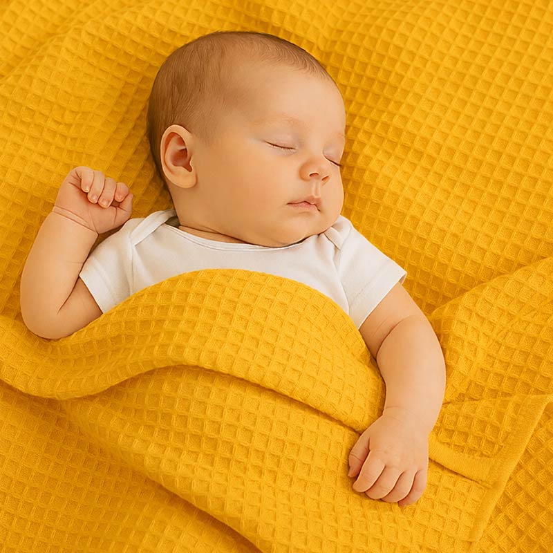 couverture nid abeille legere baby papate honey