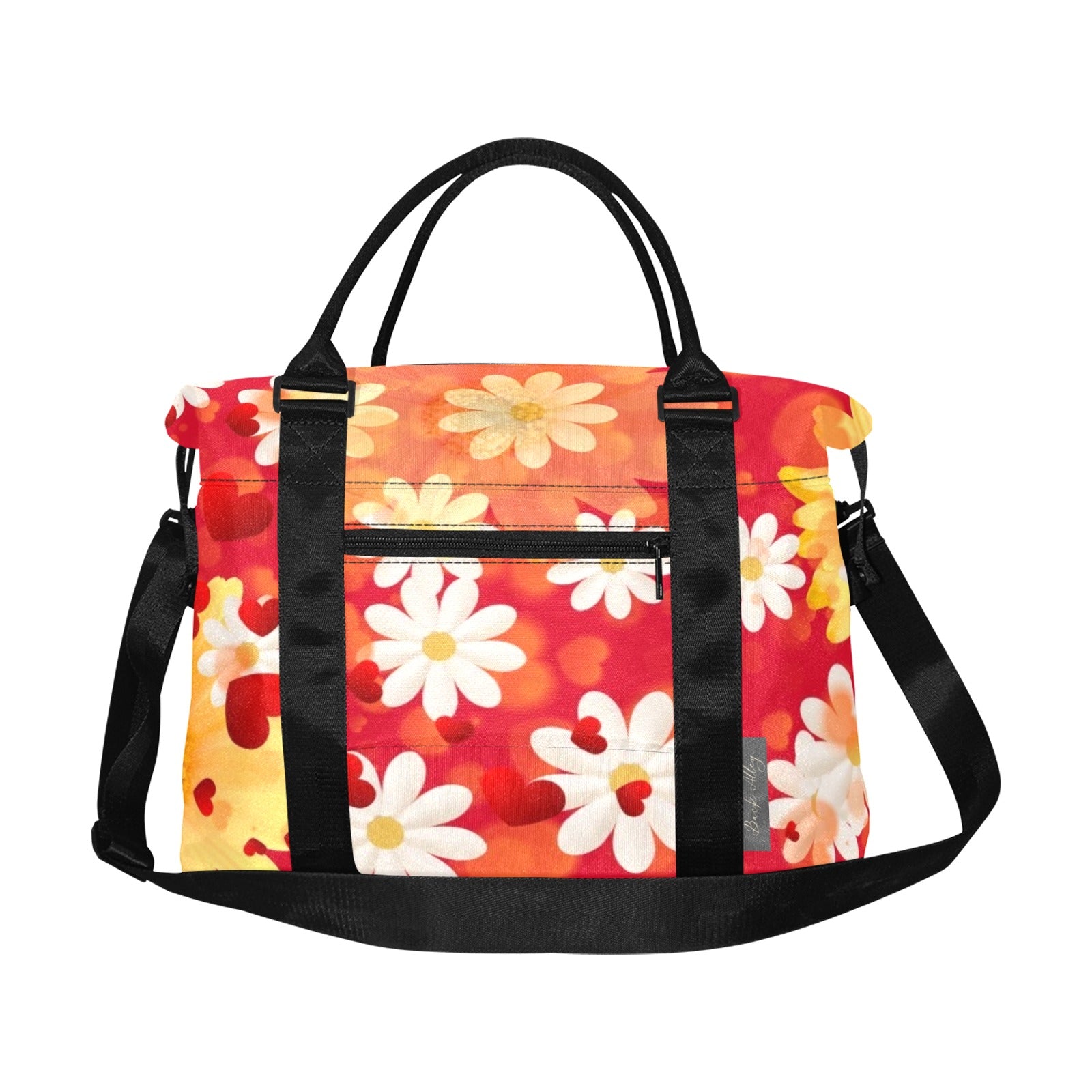 Hearts and Daisies Small Duffle/Travel Trolley Bag - Design Exclusive to Back Alley