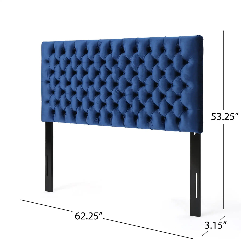 Annecy Contemporary Upholstered Headboard with Diamond Tufting and Adjustable Height - Queen