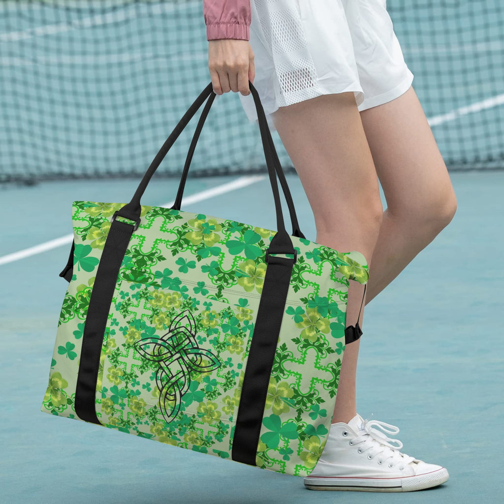 Clover & Celtic Crosses Large Travel Bag - Carry-On with Trolley Sleeve