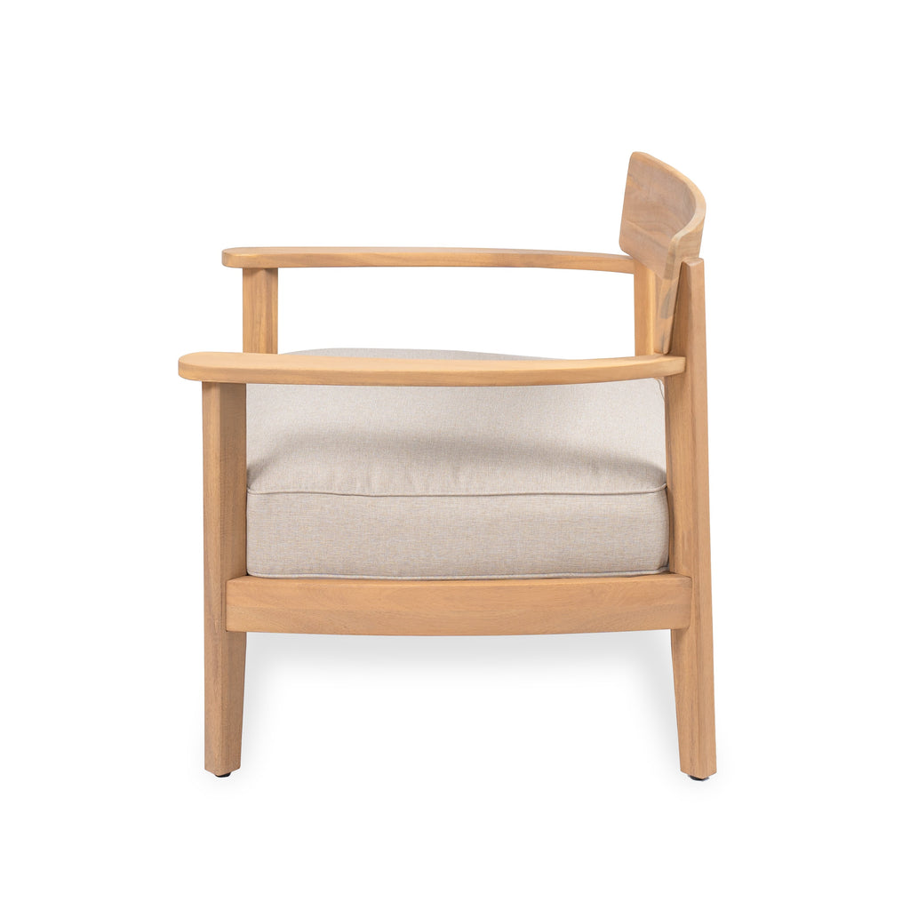 Mallorca Acacia Wood Club Chair with Seat Cushion - Outdoor