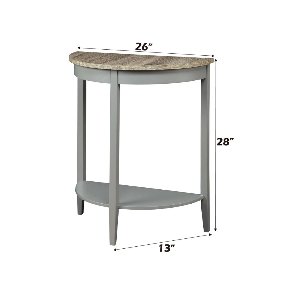 Justino Console Table with Pine Legs - Gray / Oak
