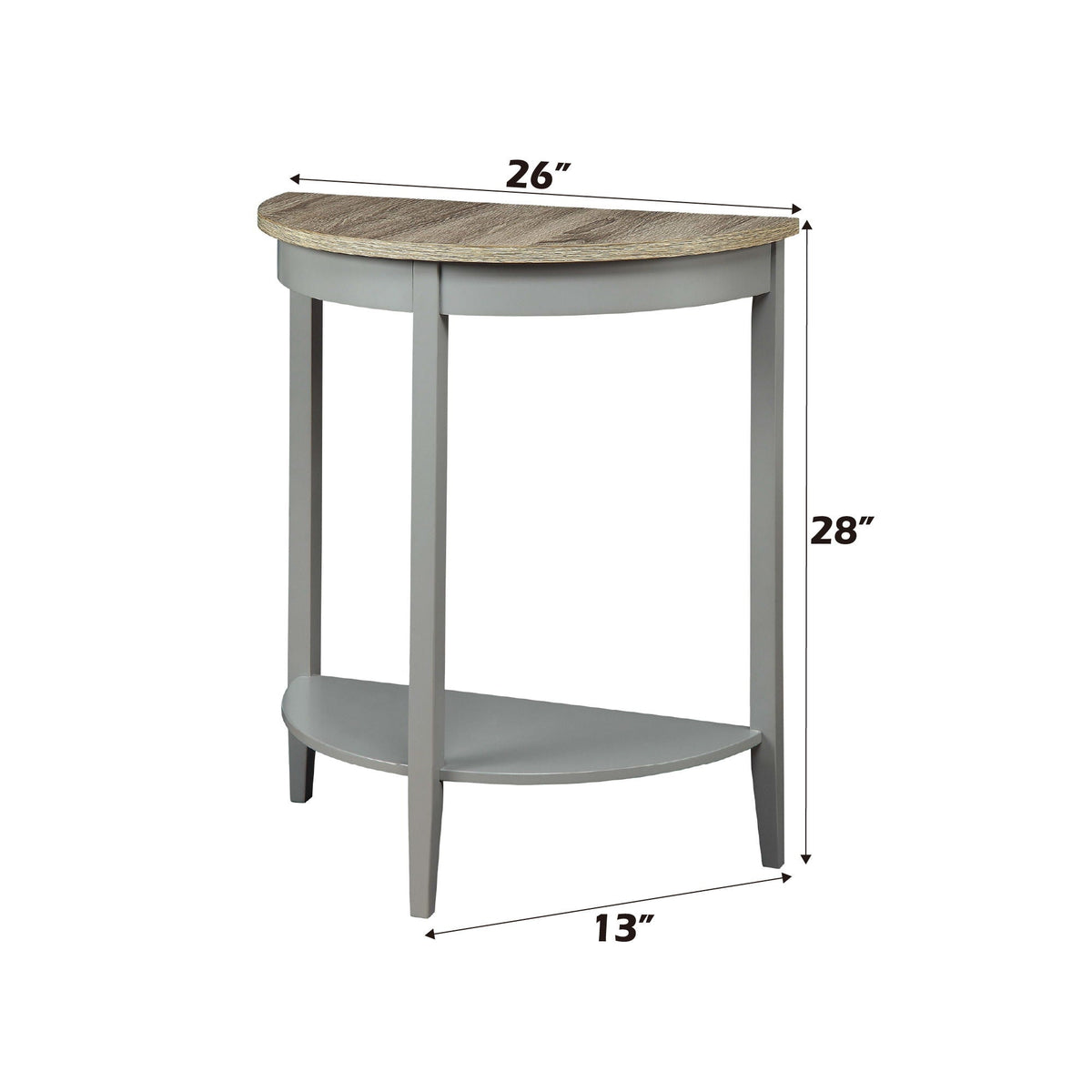 Justino Console Table with Pine Legs - Gray / Oak