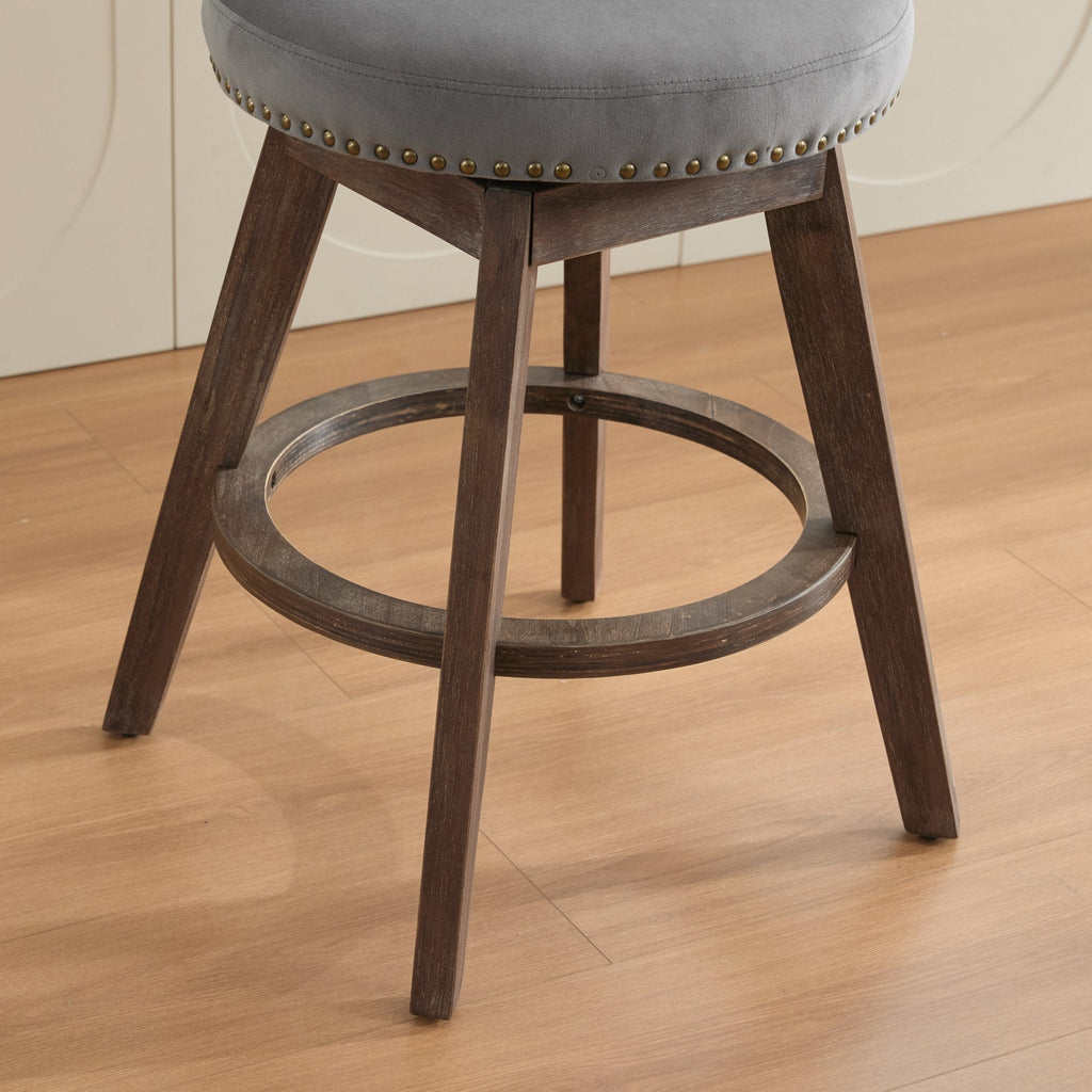 26" Counter Height Bar Stools with 360° Swivel - Gray