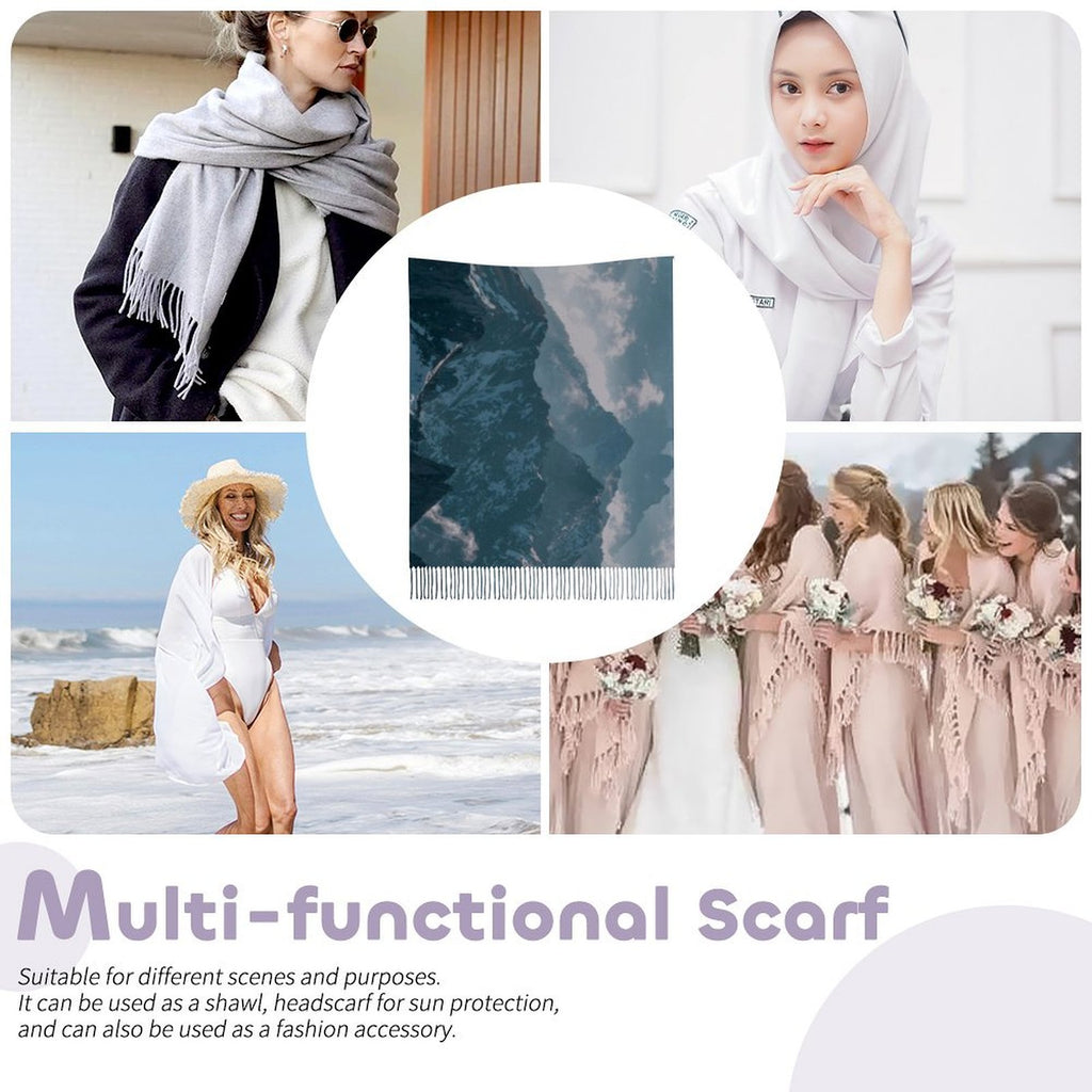 Mountain Vista Tassel Scarf - From Back Alley