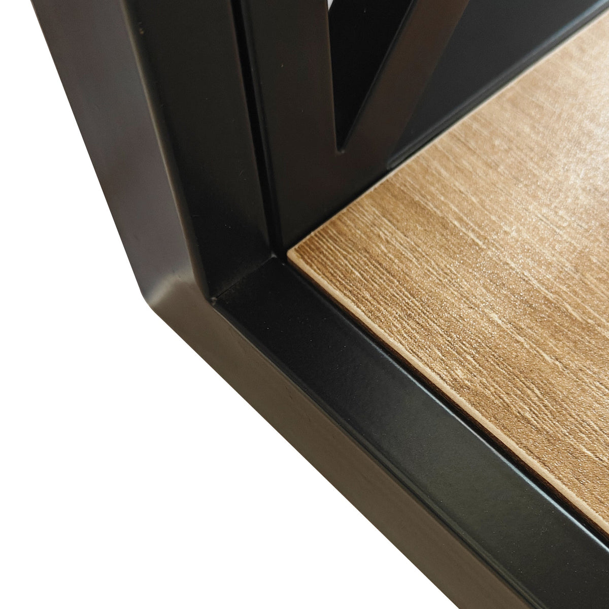 Modern End Tables with Drawer - Set of 2 Nightstands with Tempered Glass Top