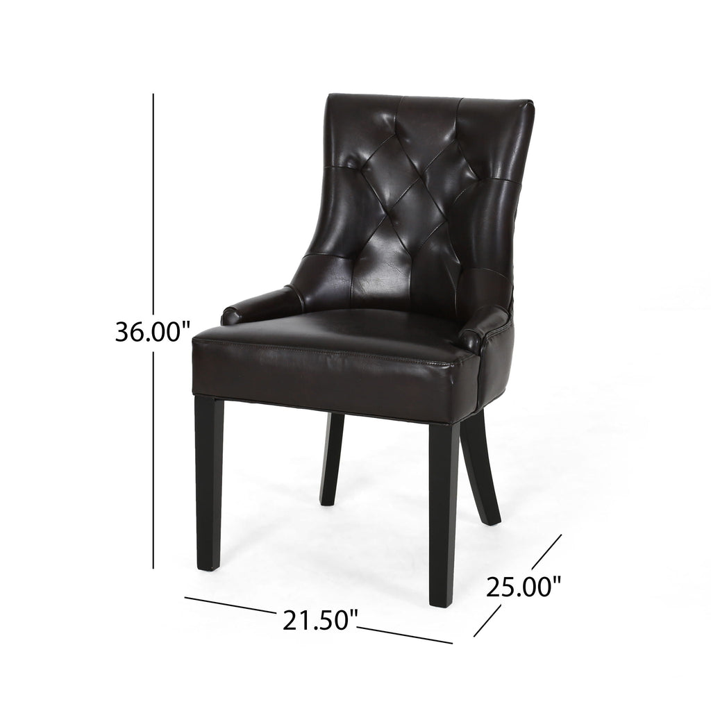 Contemporary Cheney Dining Chair Set with Tufted Design