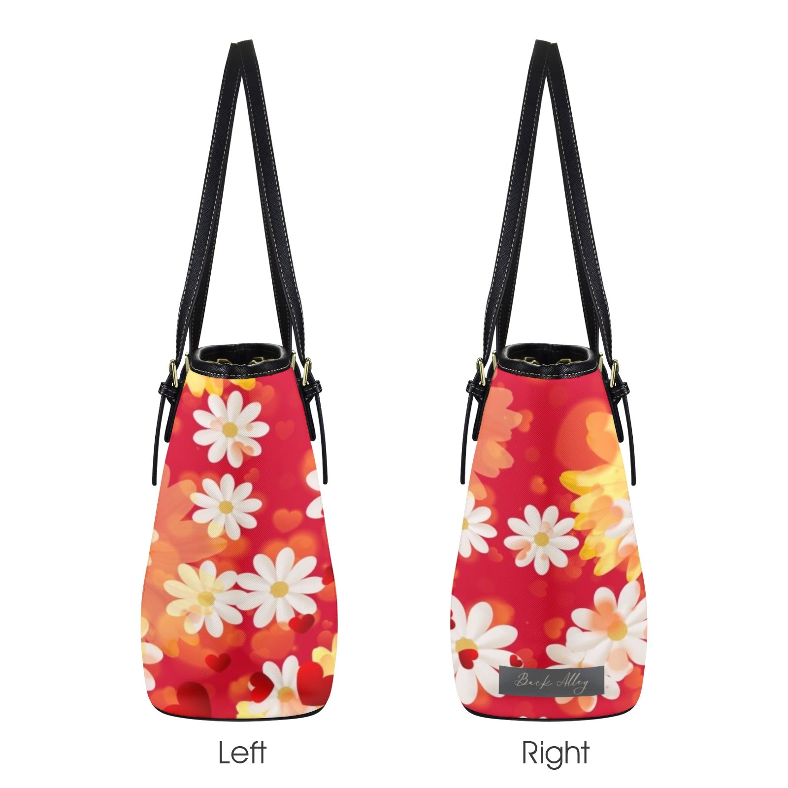 Hearts and Daisies Small Tote Bag - Design Exclusive to Back Alley