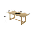 Blayde Natural Wood Dining Table with Double U-Shaped Base - Light Brown