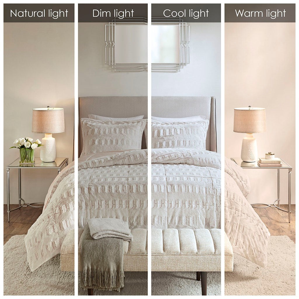Twin/Twin XL Back Print Long Fur Comforter Mini Set