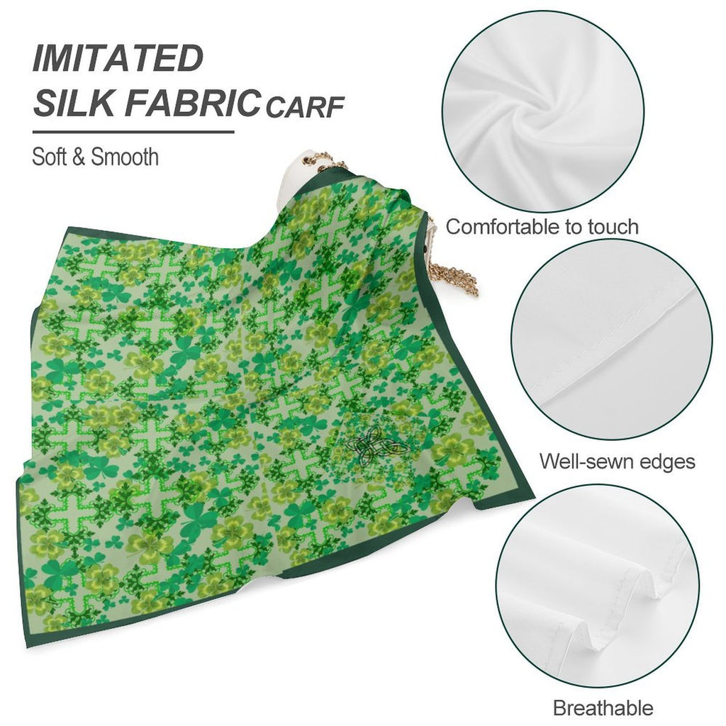 Clover and Celtic Crosses Print Scarf — Back Alley Exclusive