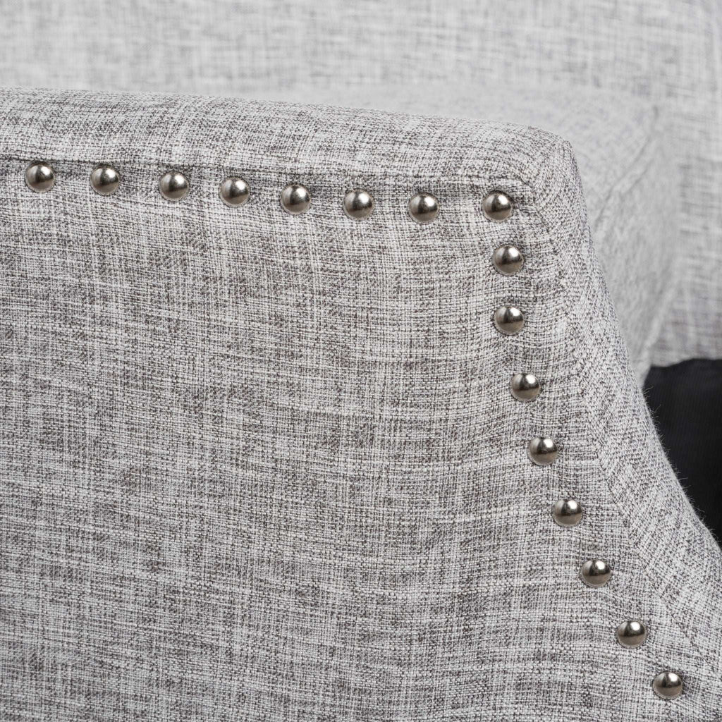Westeros Wing Back Fabric Upholstered Recliner with Studded Trim – Multiple Colors