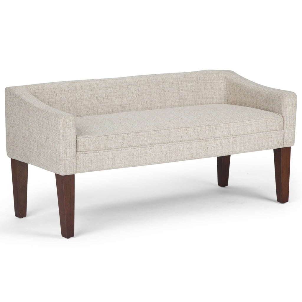 Platinum Upholstered Bench with Solid Wood Frame - Parris