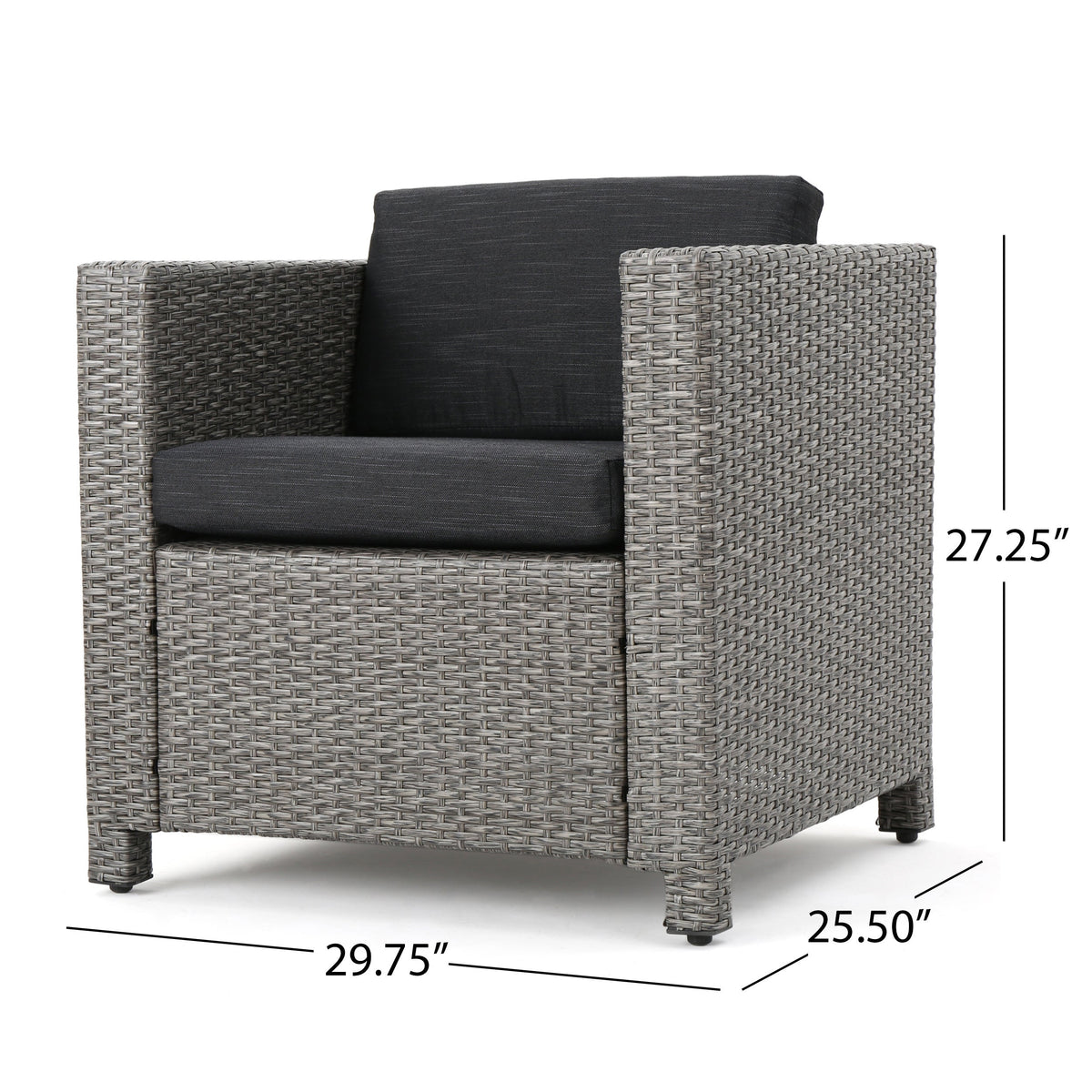 Puerta 4-Piece Outdoor Furniture Set with Water-Resistant Cushions - Rattan