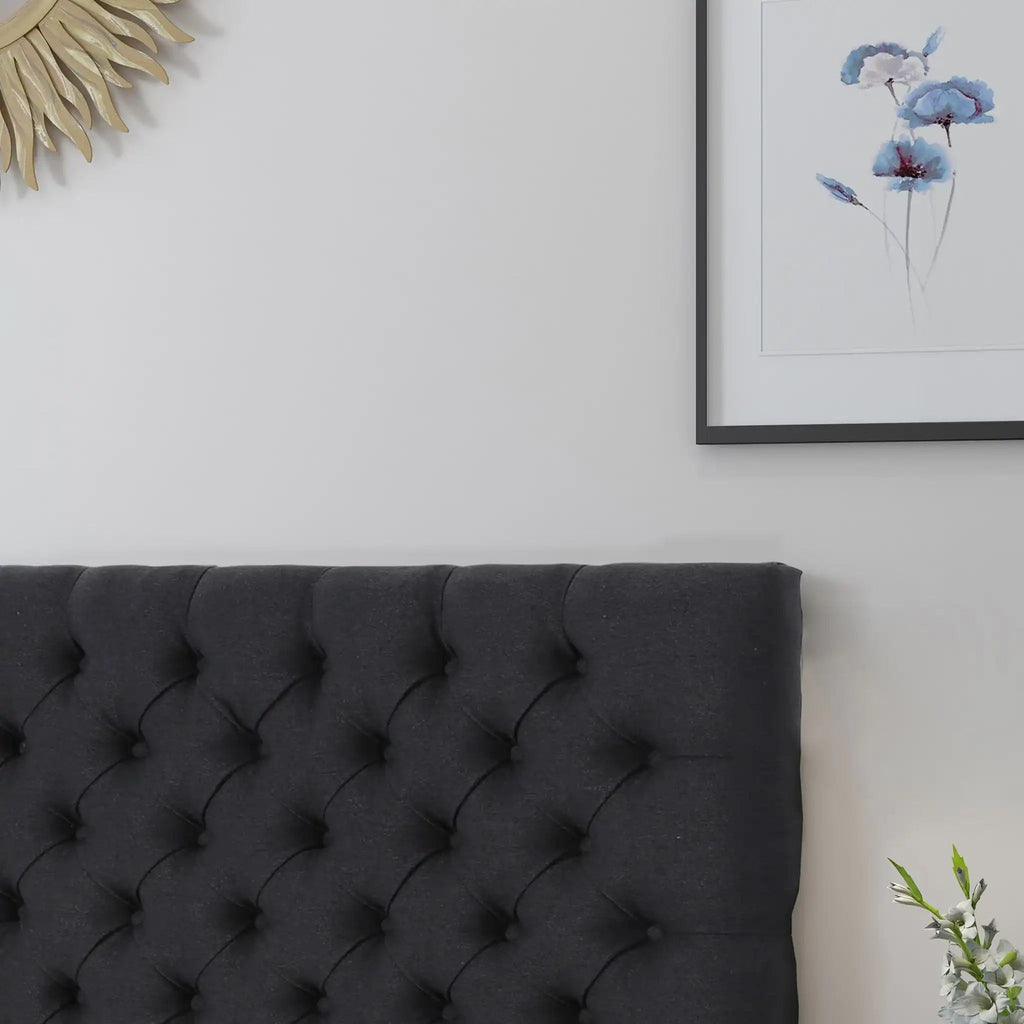 Annecy Contemporary Upholstered Headboard with Diamond Tufting and Adjustable Height - Queen