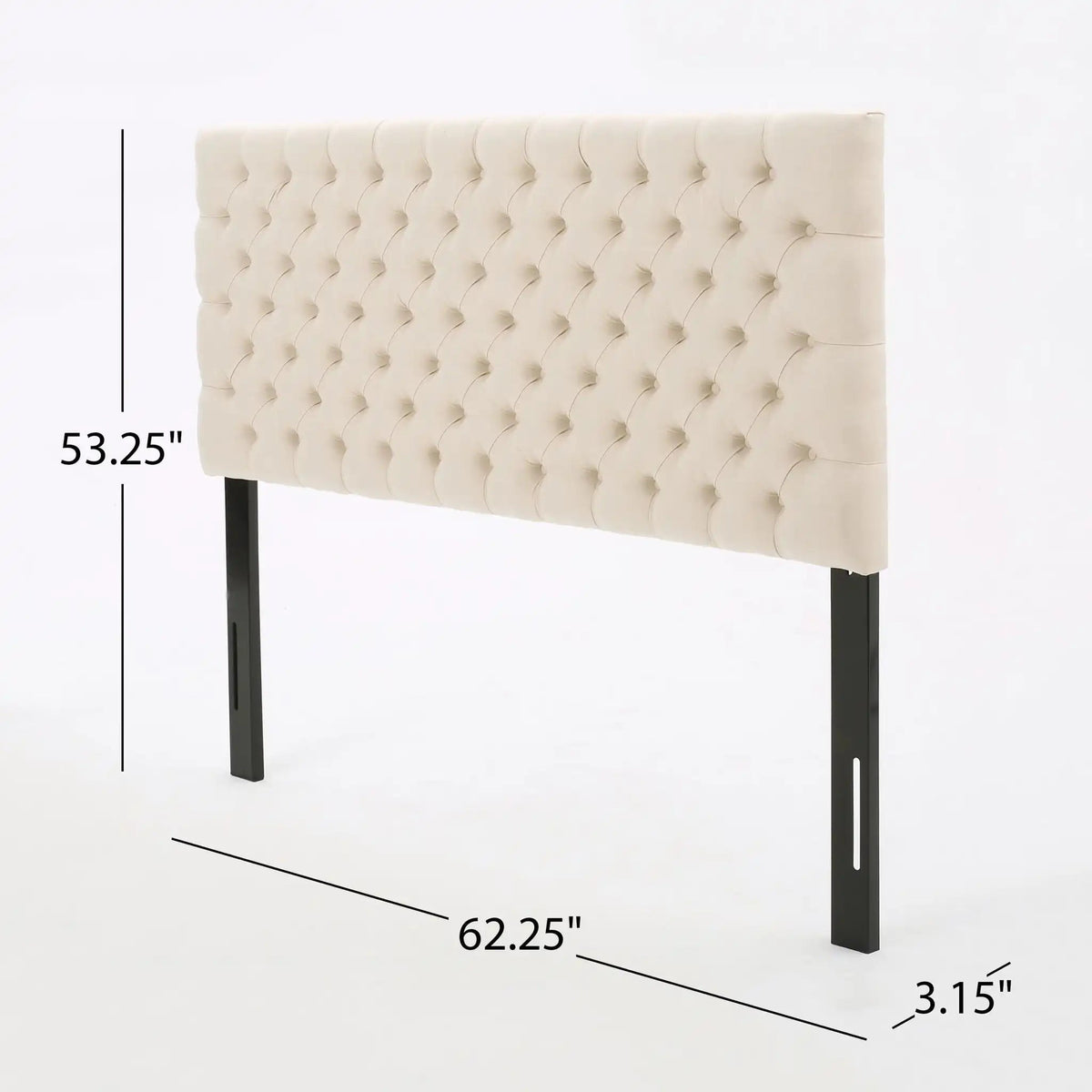 Annecy Contemporary Upholstered Headboard with Diamond Tufting and Adjustable Height - Queen