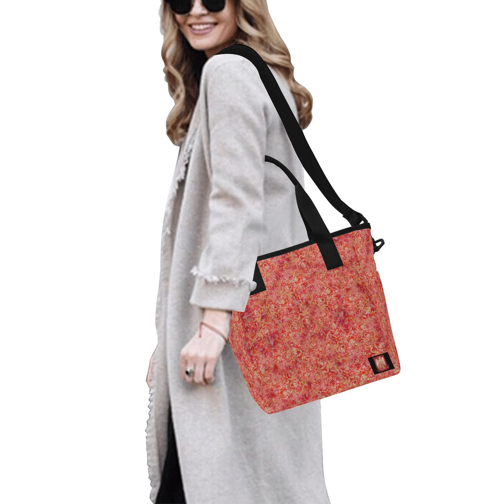 Red Roses Zipped Tote Bag with Shoulder Strap — Back Alley Exclusive