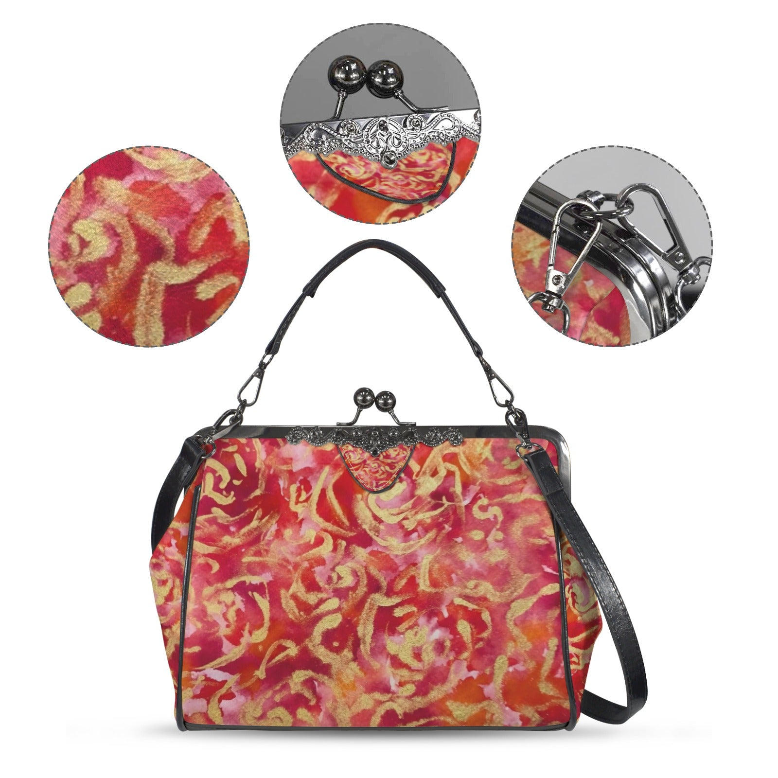 Red Roses Kisslock Crossbody Bag — Back Alley Exclusive