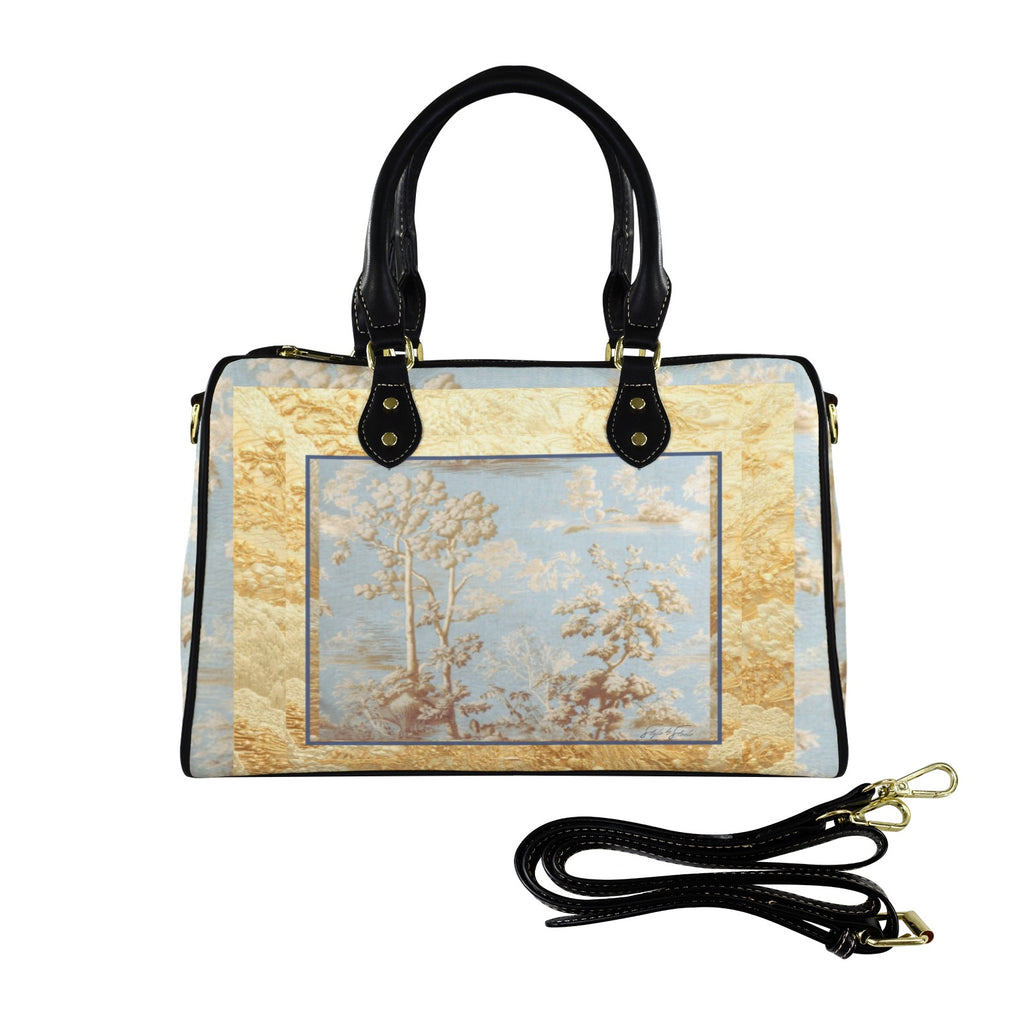 Blue Toile Hunting Landscape Small Travel Tote — Back Alley Exclusive