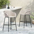 Ladd Outdoor Metal Wicker Barstool Set of 2