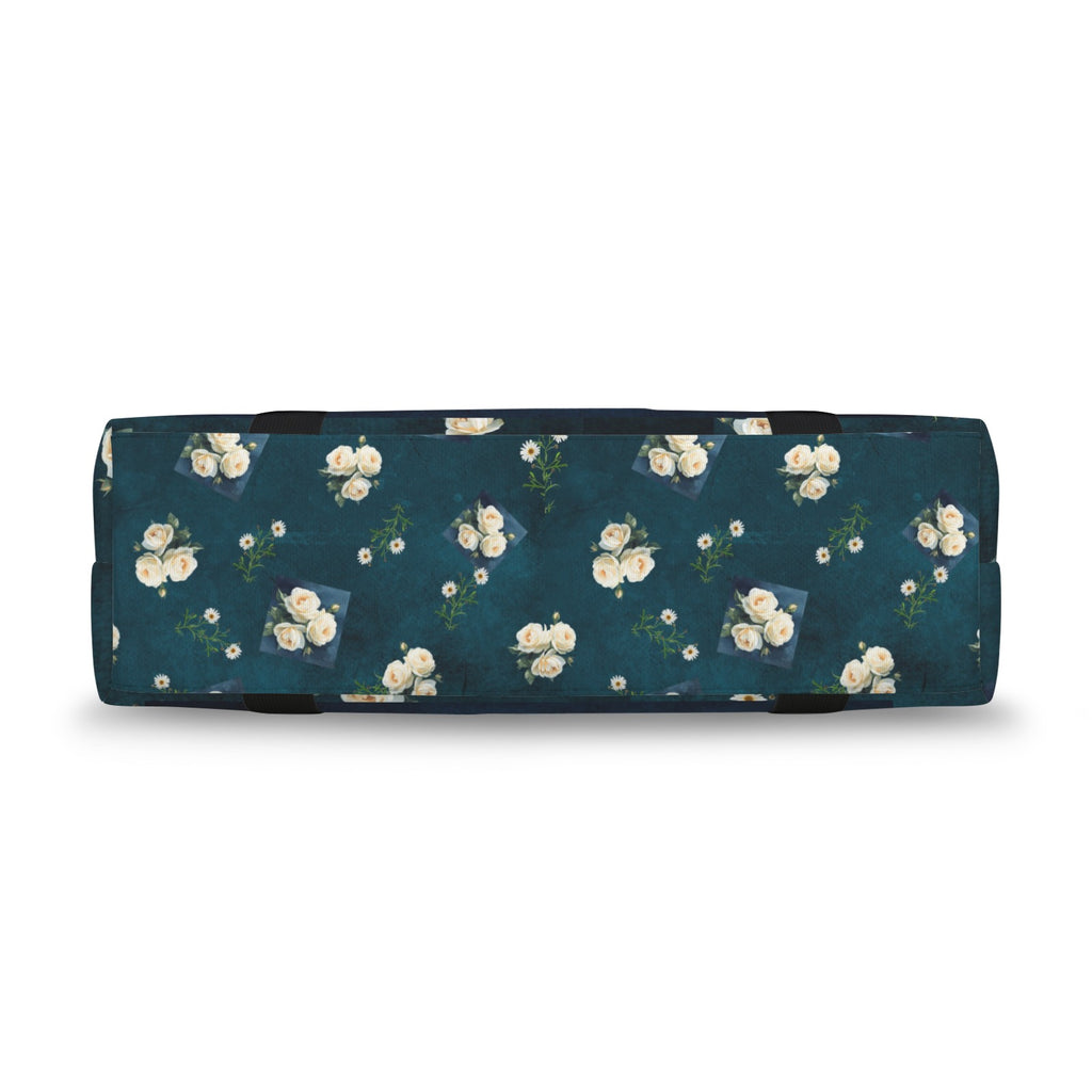 Floribunda and Indigo - Large Travel Bag with Trolley Sleeve - Back Alley Exclusive